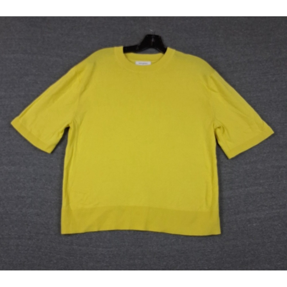 Banana Republic Womens Sweater S Yellow Forever Preppy Light Academia Coastal